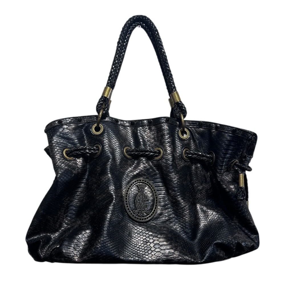 Vintage Y2k Christian Audigier Extra Large Snakeskin Print Bag